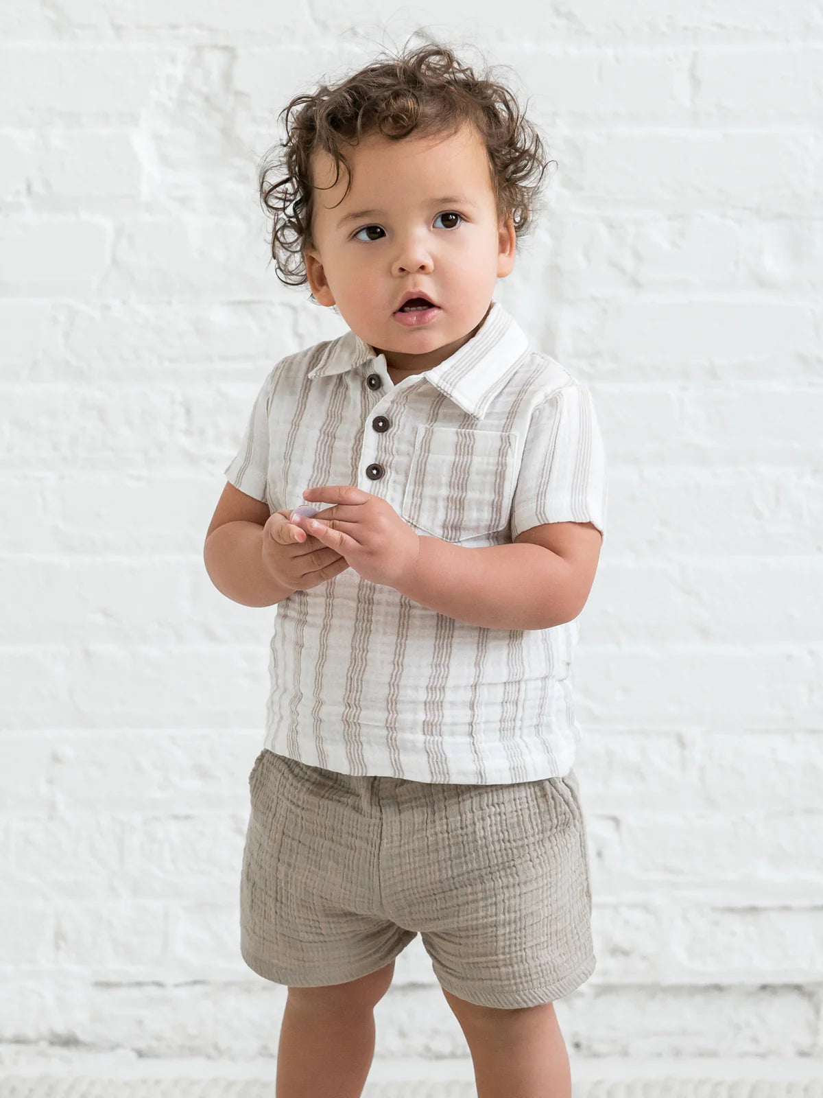 Ezra Muslin Short Sleeve Polo