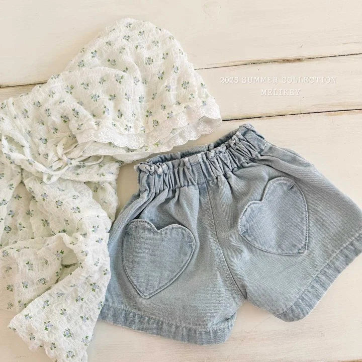 Heart Denim Shorts