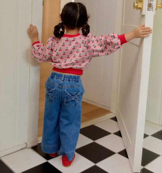 Ribbon Denim Pants