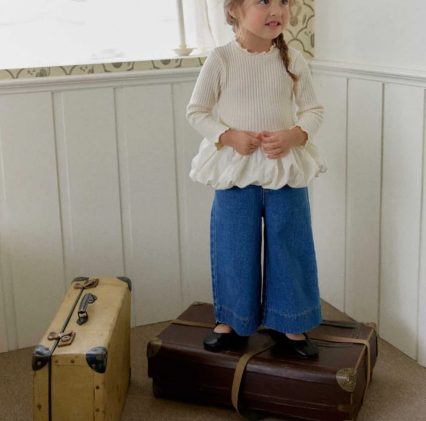 Ribbon Denim Pants
