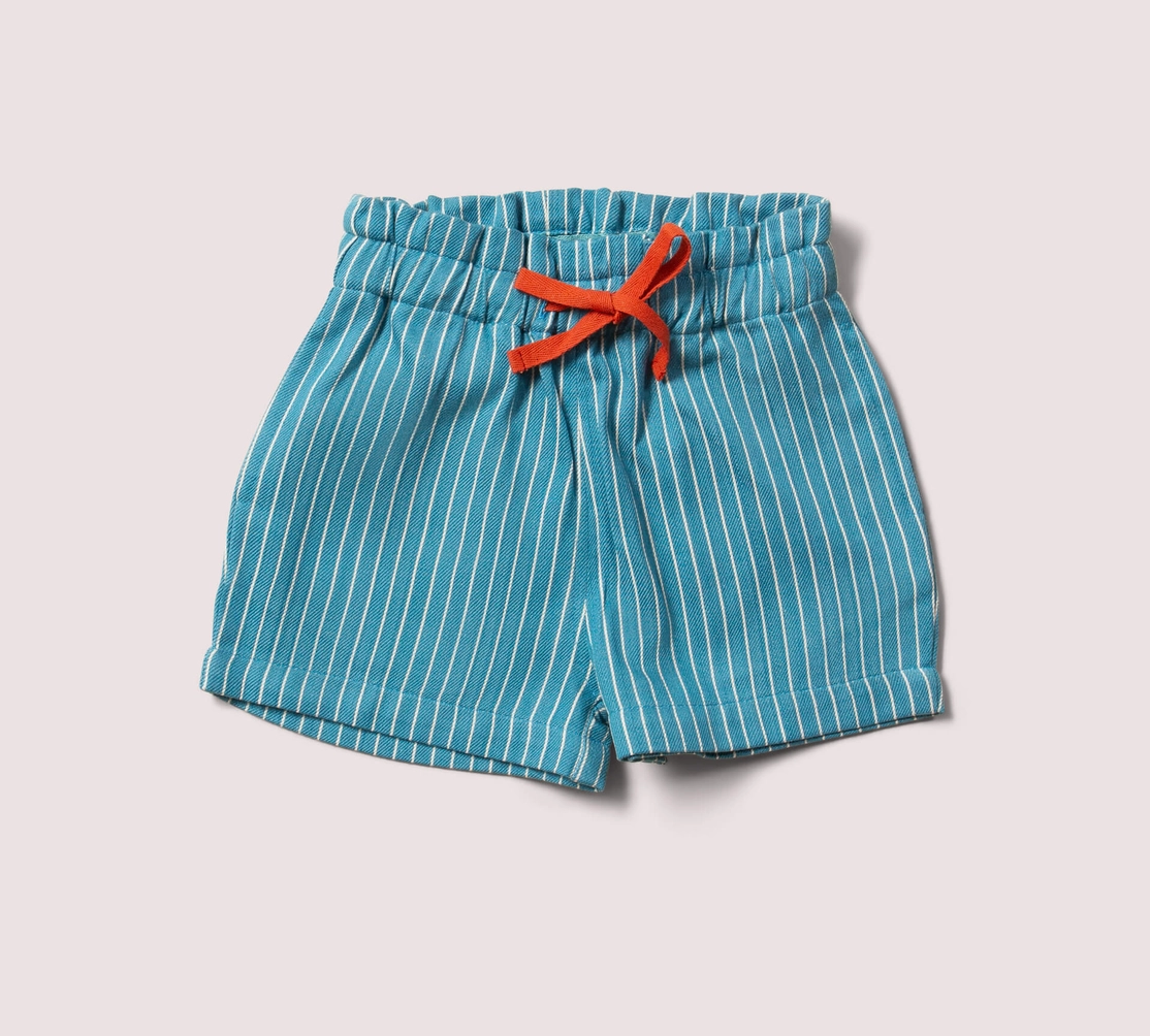 Horizon Blue Striped By The Sea Twill Shorts