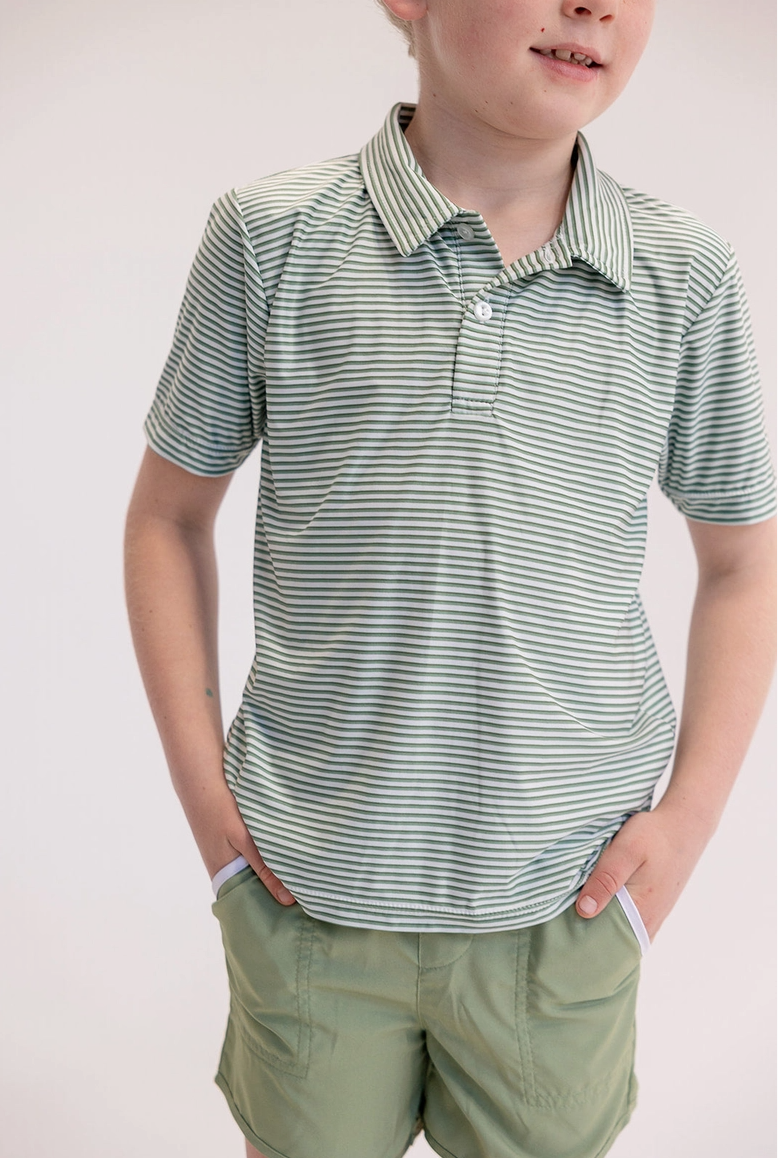 Athletic Polo in French Ticking